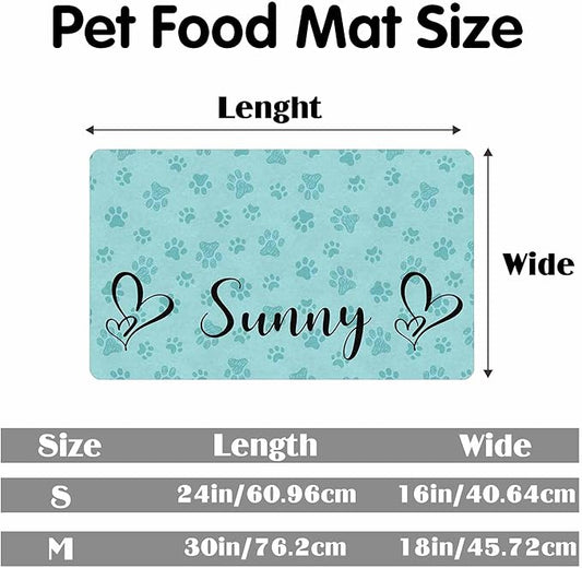 24" X16" Personalized Dog Cat Mat with Name Photo Custom Placemat Feeding Mats for Food and Water Customized Non-Slip Waterproof Doormat for Bowls Outdoor Indoor Floors Gifts for Pet Owner