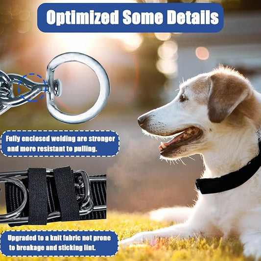 Prong Training Collar for Dogs, Rotating Ring Welding, Adjustable Dog Training Pinch Collar with Quick Release Buckle, for Small Medium Large Dogs