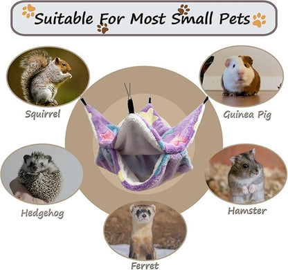 Cat Hammock for Cage, Soft Warm Hanging Bed for Kitten, Guinea Pig, Ferret, Rat, Chinchilla and Other Small Pets, Cozy Bunkbed 13.39"x13.39"