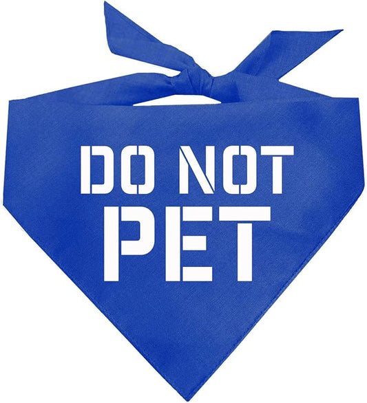Do Not Pet Dog Bandana (Royal, XS 157)