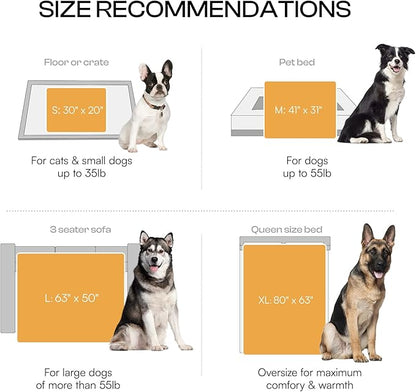 Luciphia Waterproof Pet Blanket for Medium Large Dogs Soft Cat Sherpa Calming Thick Cover Leakproof Cozy Puppy Sofa Bed Car Couch Protector(Beige,41x31 inches)