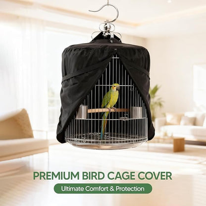 Bird Cage Cover Birdcage Cover Protector Washable Sunproof Dustproof Windproof for Lovebirds Parrot Budgies Home Use Indoor, 38cmx46cm