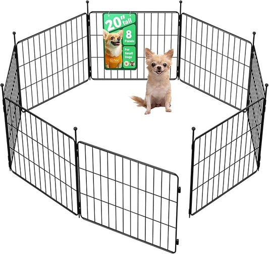 FXW MiniPaws Unleashed Dog Playpen, Expandable & Portable Design for Yard, RV Camping and Indoor Use, for Puppies and Small Dogs, 20-inch 8 Panels
