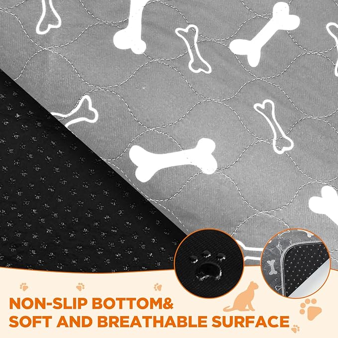 Washable Pee Pads for Dogs Large 54" x 54" 2-Pack Reusable Puppy Pads Pet Training Pads, Fast Absorb Dog Mats, Waterproof Whelping Pad, Non-Slip Protects Against Urine Leakage