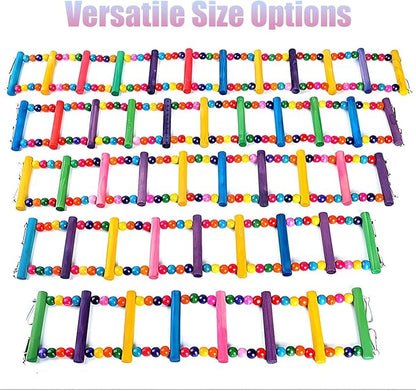 Bird Toys for Parrots Parrot Bridge, Swing Toys, and Ladders for Macaws, African Greys, Budgies, Cockatiels & Parakeets - Wooden Bird Ladder and Swing Toys for Play and Training (20Inch - 8 Ladders)