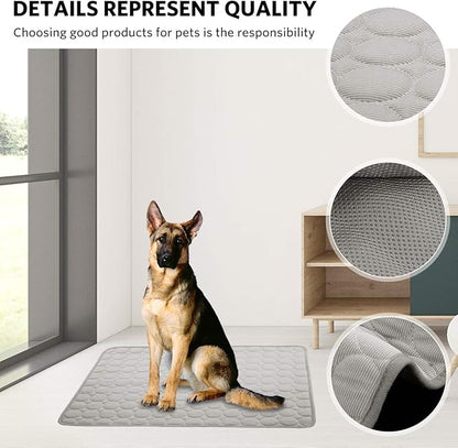 Dog Cooling Mat Pet Cooling Pads Dogs & Cats Pet Cooling Blanket for Outdoor Car Seats Beds (Grey, 22IN*28IN)