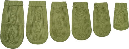Stretchy Cat Sweater - 17 Colors & 6 Sizes | Snug Winter-Ready Knit for Boy/Girl Cats & Kittens(Olive Green, X-Large)