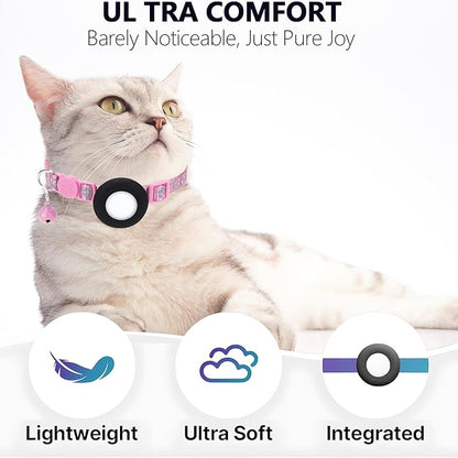 GPS Tracker for Cats, Mini GPS Pet Tracker, IPX8 Waterproof Cat Trackers,No Monthly Fee,Work with Apple Find My(iOS Only),Smart Trackers for Pets-Pink-5