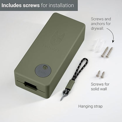 SVD.PET Dog Poop Bag Dispenser, Outdoor or Indoor Pet Waste Bag Dispenser Station, Wall Mount or Hanging with Strap. Easy to Refill Magnetic Cover (Army Green, Dispenser only)
