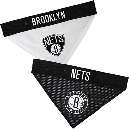 Pets First NBA Dog Bandana - Brooklyn Nets Reversible Pet Bandana. 2 Sided Home & Away Sports Bandana with a PREMIUM Embroidery TEAM Logo, Small/Medium