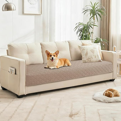 Waterproof Dog Blanket, Non-Slip Soft Pet Bed Cover, Couch Cover for Dogs Washable, Protects Sofa, Furniture, Crate, Car, Tear Resistant Leakproof Pet Blanket (30x70 Inch, Khaki)