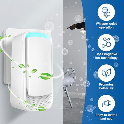 Plug In Air Ionizers - Negative Ion Technology Air Purifier - Quiet Operation Air Freshener for Home, Bedroom, Office, Garage Room - Portable Air Purifiers Odor,Pets Smell - Air Cleaner White (2 Pack）