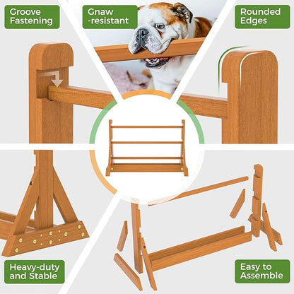 Dog Agility Set, Wooden Dog Agility Jumps & Dog Hurdles,Dog Agility Equipment, Dog Agility Course,Dog Agility Course Backyard Set,Obstacle Course for Dogs,Dog Hurdles Training Equipment
