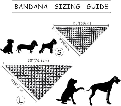 ARING PET Valentine's Day Dog Bandana, Cute Black White Pet Bandanas Scarf Triangle Bibs Handkerchief for Puppy Small Medium Large Boy Girl Dogs-L