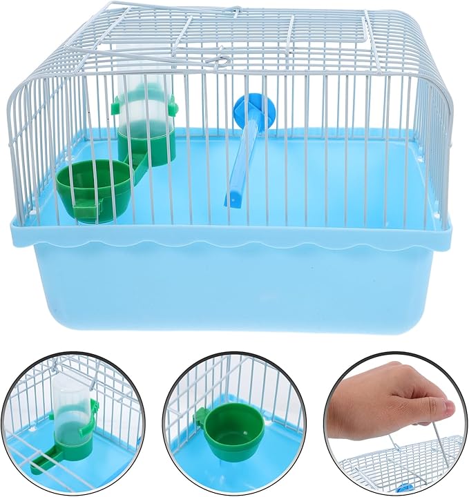Portable Bird Cage for Travel with Perch Food Box and Water Dispenser Small Bird Carrier for Parrots Lovebirds 9.3X6.6X9.3 Inches