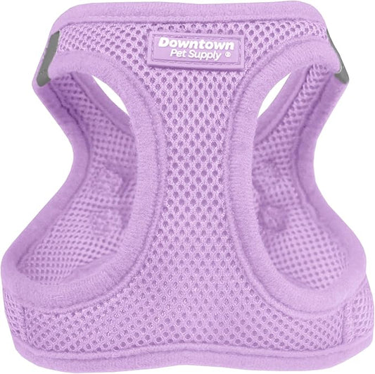Downtown Pet Supply Step in Dog Harness for Small Dogs - Adjustable, Escape Proof Dog Harness with Reflective Trim - All-Weather, Fast-Drying Padded Mesh Fabric - Lilac, S
