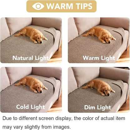 H.VERSAILTEX Non Slip Pet Couch Cover Chenille Dog Bed Protector Thick Soft Sofa Slipcover Pet Friendly Washable Couch Cushion Covers for Pets (30" x 53", Sand)