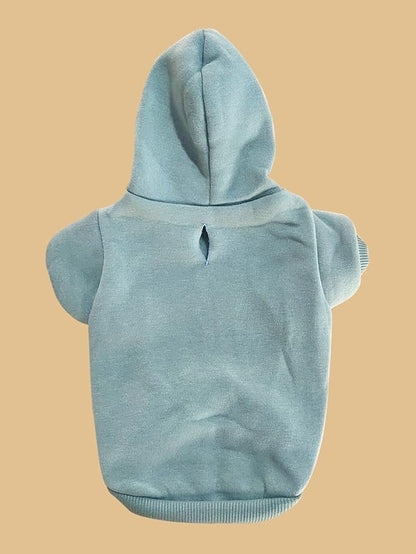 QWINEE Basic Dog Hoodie Sweatshirt Puppy Sweater Warm Cat Costumes Pet Clothes for Chihuahua Puppy Kitten Small Medium Dogs Cadet Blue Medium