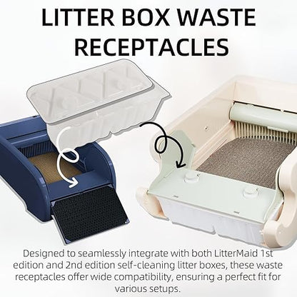 20-Pack Disposable Litter Box Waste Receptacles Compatible with Littermaid Waste Receptacles, and 7.87" x 9.84" Pet Screen Door Flap Compatible with Doggy Fits Dogs & Cats Under 30 Lbs
