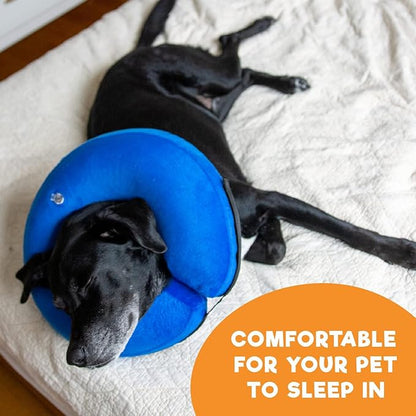 BENCMATE Inflatable Dog Cone Collar Alternative, Soft Dog Cone for Small Medium Large Dogs and Cats, Neck Recovery ECollar Donut Collar After Surgery (Small, Orca)