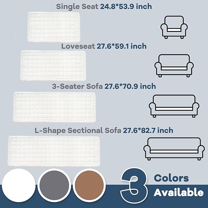 Washable Dog Couch Cover Protector, Non Slip Dog Bed Mat Machine Washable Large Blanket for Dogs, Pet Couches Covers for Sofa (Cream, 27.6 * 70.9 '')