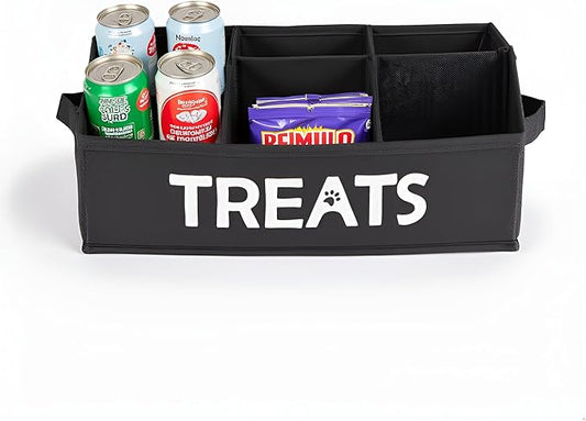 Morezi Dog treat storage organizers pet storage basket organizer great for organizing food treats snack for pet dogs cats birds animal black