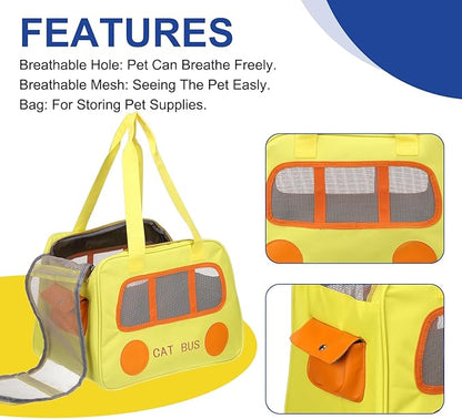 Pet Backpack Carrier, Portable and Ventilated, Oxford Cloth, Dogs Cats and Small Animals Travel Bag 16.93", (Yellow, 1 Pcs), Intended for Hiking/Camping/Traveling
