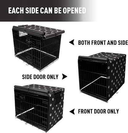 Pet Prime Dog Crate Cover for Wire Cages 24 30 36 42 48 Inch Outdoor Pet Kennel Cover Machine Wash & Dry (Cover Only) (48 Inch Crate Cover (48"x30"x33"))