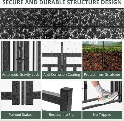 Dog Playpen Dog Fence Outdoor for Yard 47" H with 40 Panels Sturdy Portable Puppy Playpen for Indoor Outdoor RV Camping Use - Black Silver