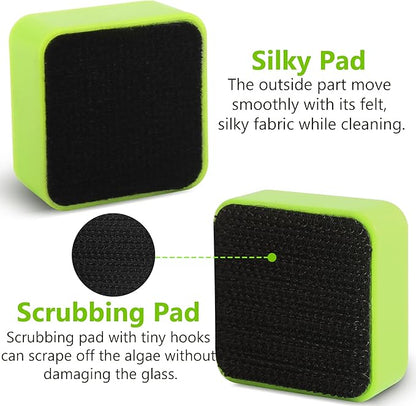Magnetic Aquarium Fish Tank Glass Algae Scrapers Glass Cleaner Scrubber Clean [Compact, Scratch-Free, Non-Slip, Emhanced Magnet]