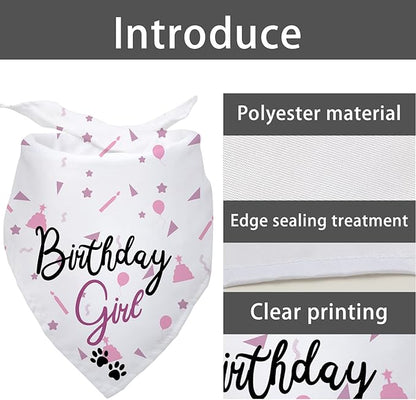 Dog Birthday Girl Happy Birthday Dog Bandana for Girls Pet Accessories for Pet Lovers Bandana for Puppy Girl Birthday