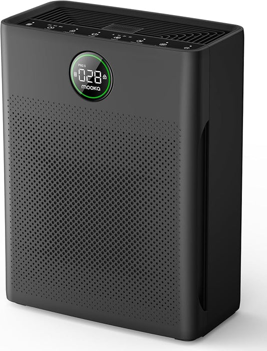 Air Purifiers for Home Large Room up to 2200sq.ft, MOOKA Air Purifier for Home Pets with Washable Filter, PM 2.5 Display Air Quality Sensor Air Cleaner for Bedroom, Dorm Room, Pets, Office PR1