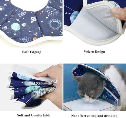 Soft Cat Cone, Adjustable Recovery Collar After Surgery to Prevent Licking Wound, Protective Cat Neck Cone, Comfortable Pet Elizabethan Collar for Cats Kittens and Puppies (M)