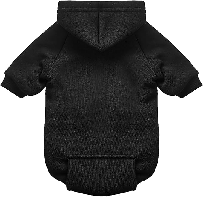 Jecikelon Winter Dog Hoodie Sweatshirts with Pockets Warm Dog Clothes for Small Dogs Chihuahua Coat Clothing Puppy Cat Custume (Black, Large)