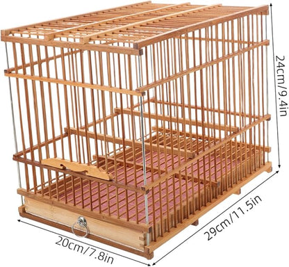 Hemoton Portable Lightweight Bamboo Bird Cage for Small Parrots Eco-Friendly Handwoven Bird Carrier with Unique Design for Travel and Outdoor Use