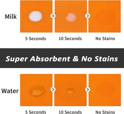 Dog Food Mat - Absorbent Cat Mat for Food and Water, No Stains Pet Feeding Bowl Mat, Easy to Clean Pet Placemats, Quick Dry Dog Water Dispenser Mat for Messy Drinkers | Paw Orange 16"x 24"