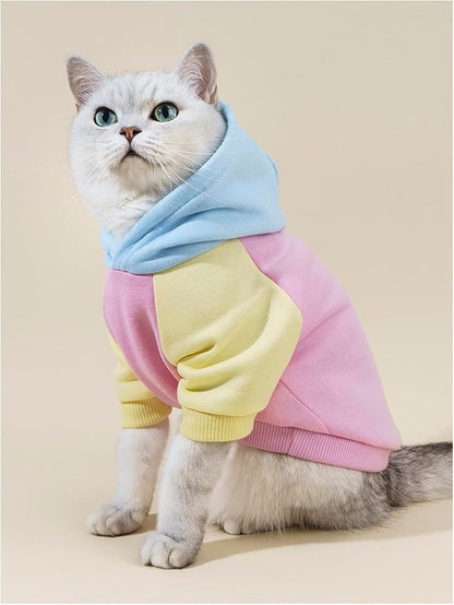 QWINEE Basic Dog Hoodie Sweatshirt Puppy Sweater Warm Cat Costumes Pet Clothes for Chihuahua Puppy Kitten Small Medium Dogs Pink Medium