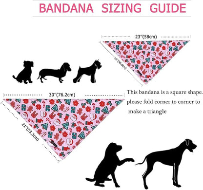 ARING PET Christmas Dog Bandanas, Pink Santa Claus Reindeer Gingerbread Man Christmas Tree Holiday Pet Bandana Scarf Triangle Bibs for Puppy Small Medium Large Boy Girl Dogs Cats-S