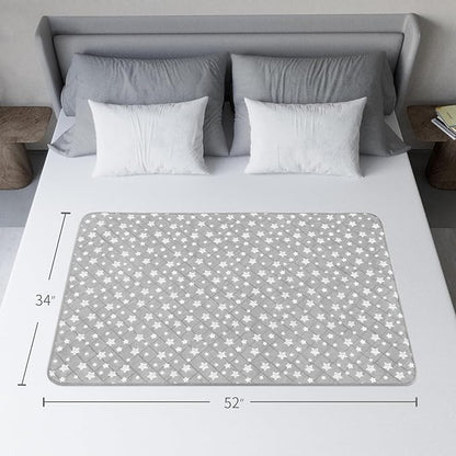 Waterproof Bed Pads Washable, Absorbent Chuck Pads for Incontinence, Washable Pee Pads for Dogs, Waterproof Mattress Protector for Seniors, Bedwetting Kids, Hospitals, Pets, 34"x52" 2 Pack