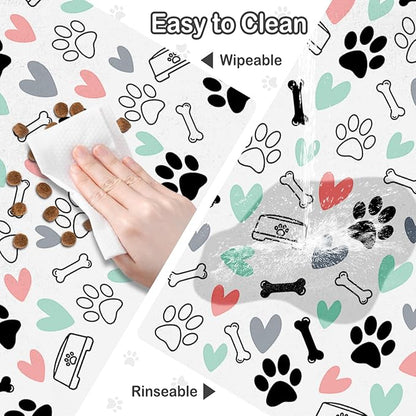 Dog Food Mat for Pet Cat Food Mat, Paws Absorbent Quick Dry Dog Bowl Mats for Food and Water, Non-Slip Cat Pet Feeding Mats for Floor Placemats 12"x20"