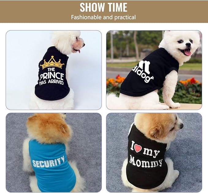 Custom Dog Shirt with Photo Name Logo Personalized Summer Breathable Cloth for Small Medium Large Pet Dogs Puppy Cats, 1 PC Blank Black, M