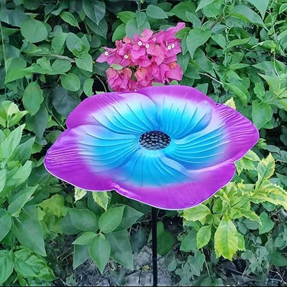 Bee Watering Station 1 Pack - Bird Bath Butterfly Cups with Flower Design, Weather-Resistant Metal Stakes Outdoor Garden Yard Decor(Purple-A)