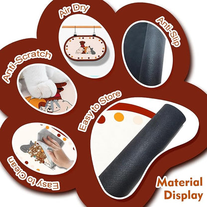 Dog Feeding Mat 24''x16'', Absorbent Pet Food Mat, No Stains Quick Dry Pet Water Mat Protect Floor, Cat Dog Water Bowl Mat for Messy Drinkers, Non-Slip Rubber Base Pet Placemats for Food and Water