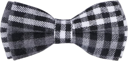Faleela Soft &Comfy Bowtie Dog Collar,Detachable and Adjustable Bow Tie Collar,for Small Medium Large Pet (Large(Pack of 1), Black and Whit)