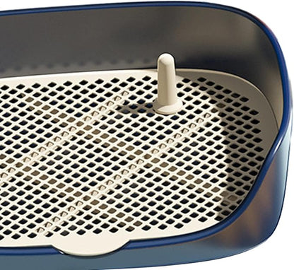 Dog Tray with Wall for Cats and Dogs, Elevated Pet Feeding Station, Wall-Mounted Pet Bowl Tray with Barrier, Multi-Level Pet Food Dispenser for Clean Feeding- Blue L