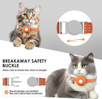 Cat Tracker, GPS Tracker for Cats, No Monthly Fee Pet Tracker for Cats Compatible with Apple Find My App (Only iOS), Real-Time Tracking, Smart Alerts, Up to 1-Year Battery, Waterproof