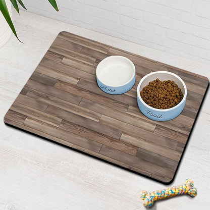 Pet Feeding Mat for Floors Waterproof Dog Mat for Food and Water Absorbent Quick Dry Non Slip mat for Cat Bowls