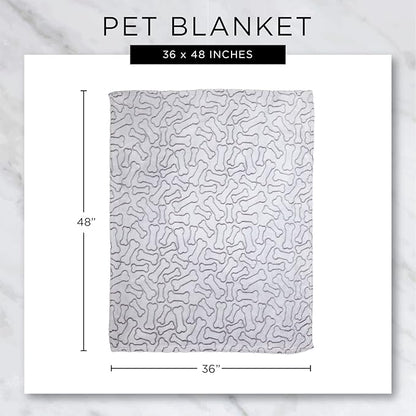 Bone Dry Embossed Bone Collection, Pet Blanket, 36x48, Black