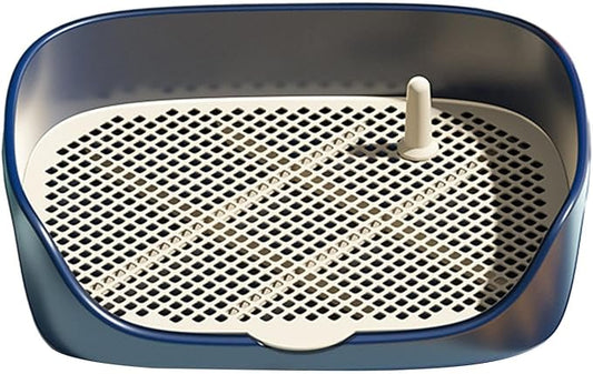 Dog Tray with Wall for Cats and Dogs, Elevated Pet Feeding Station, Wall-Mounted Pet Bowl Tray with Barrier, Multi-Level Pet Food Dispenser for Clean Feeding- Blue L