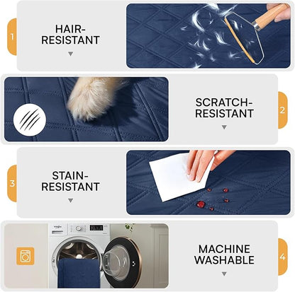 Luciphia 100% Waterproof Couch Cover Blanket for Dogs Anti-Slip Pet Couch Protector Sofa Mat Puppy Cat Blanket with Non-Slip Bottom, Navy Blue, 68x82 Inch